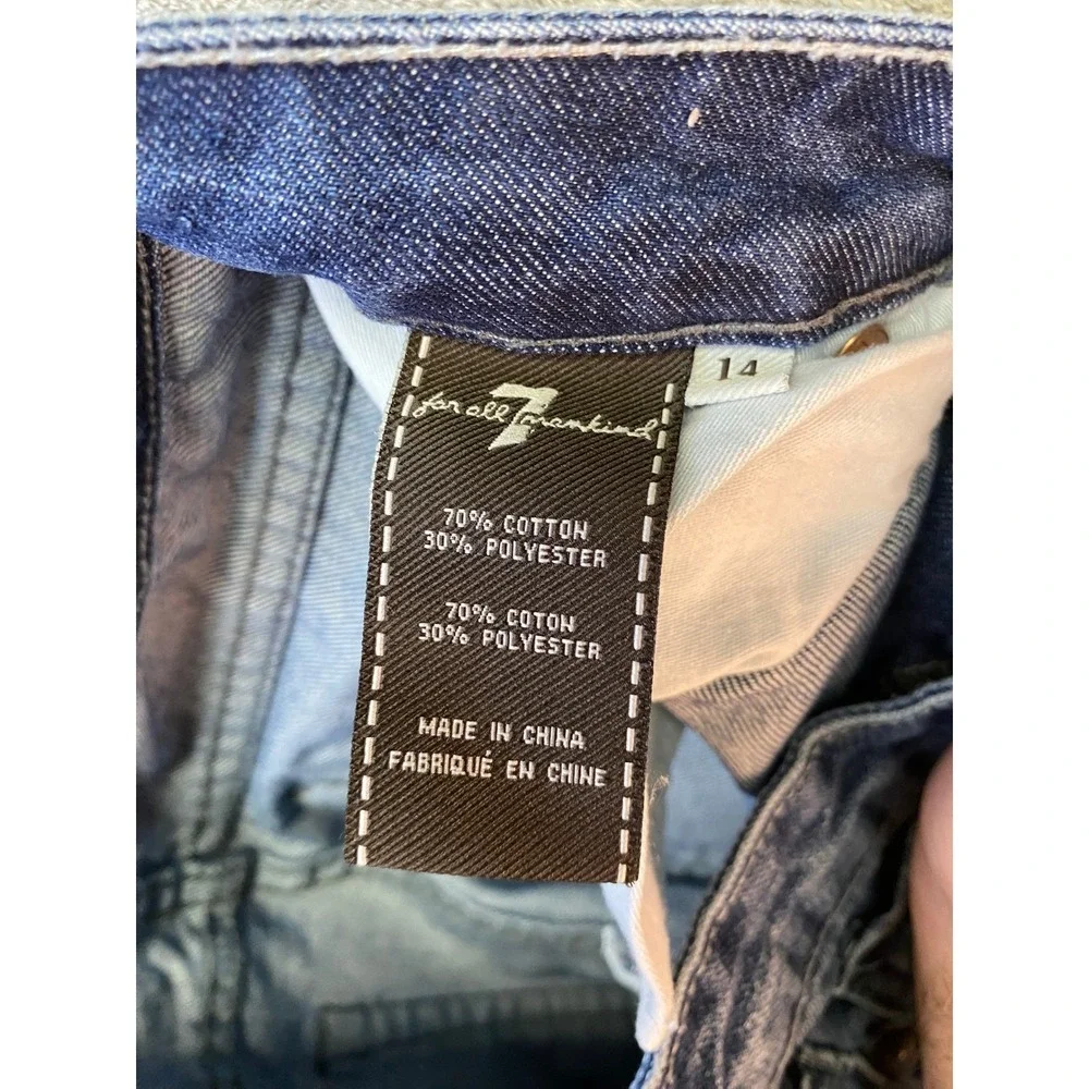 7 For All Mankind Slimmy Jeans Boys Size 14 Medium Wash Slim Straight Denim